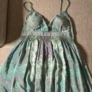 Plenty by Tracy Reese Green and Purple Mini Dress